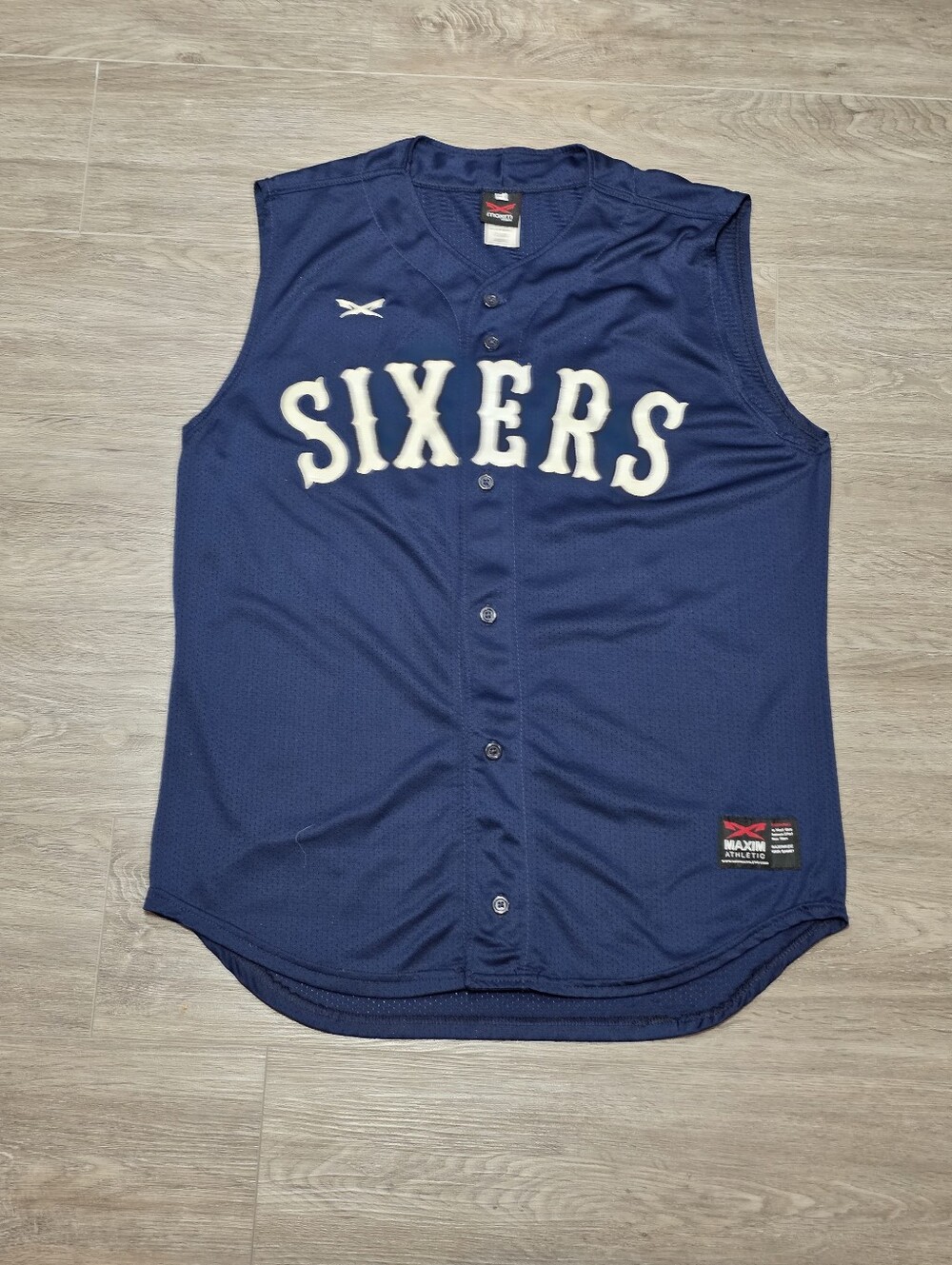 Philadelphia 76ers #19 Button Up Jersey Mens XL Maxim Athletic